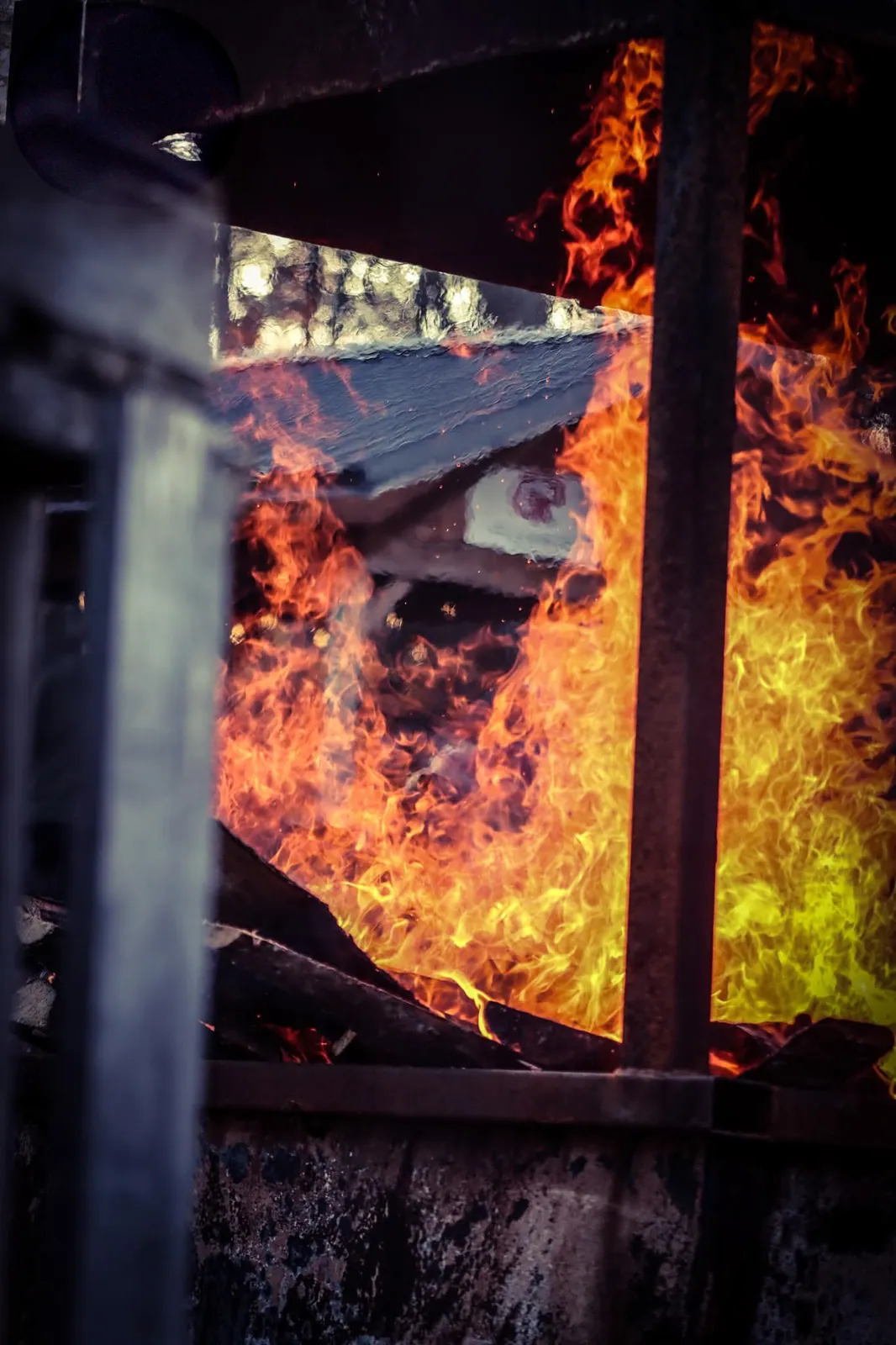 Char en feu lors d'un derby de démolition